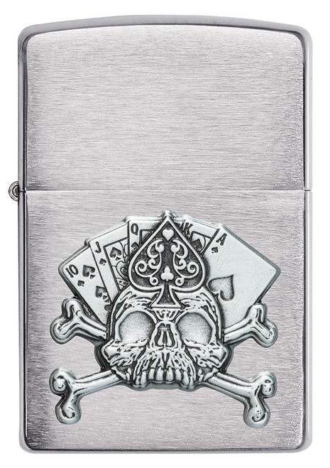 Card Skull Emblem Zippo Lighter 49293