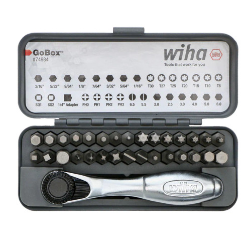 32 Piece GoBox Standard Bit Set w/ Mini Ratchet