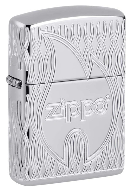 Zippo Flame Design High Polish Chrome Zippo 48838