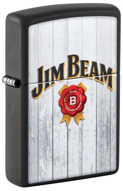 Jim Beam Logo Black Matte Zippo 48741