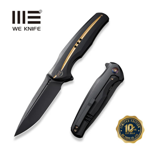 601X Flipper Knife Black/Gold Titanium Handle