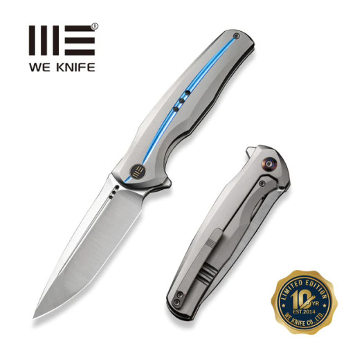 601X Flipper Knife Gray/Blue Titanium Handle