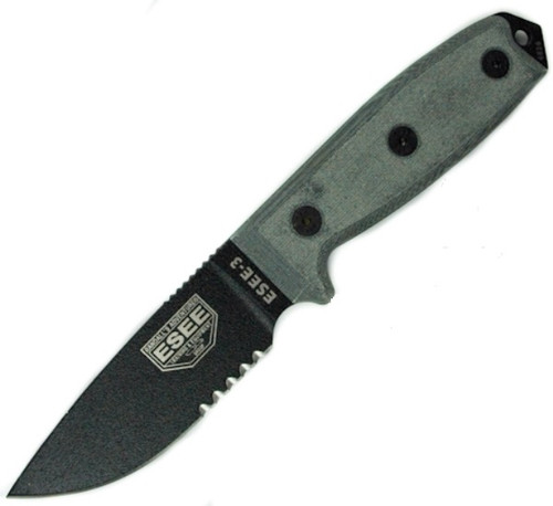 ESEE-3 Serr Edge w/ Brn Sheath