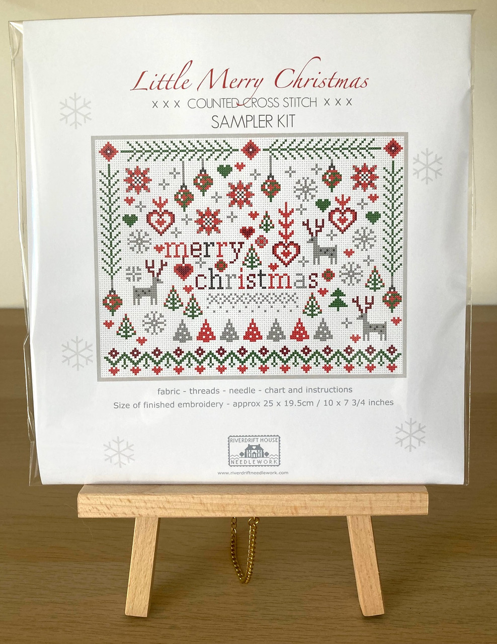 Heritage Kreuzstich Set 'Weihnachtslied' – Aida Stoff 14ct, DMC Garn, 10,5x10,5 Cm Fertig, Inkl. Nadel Und Anleitung