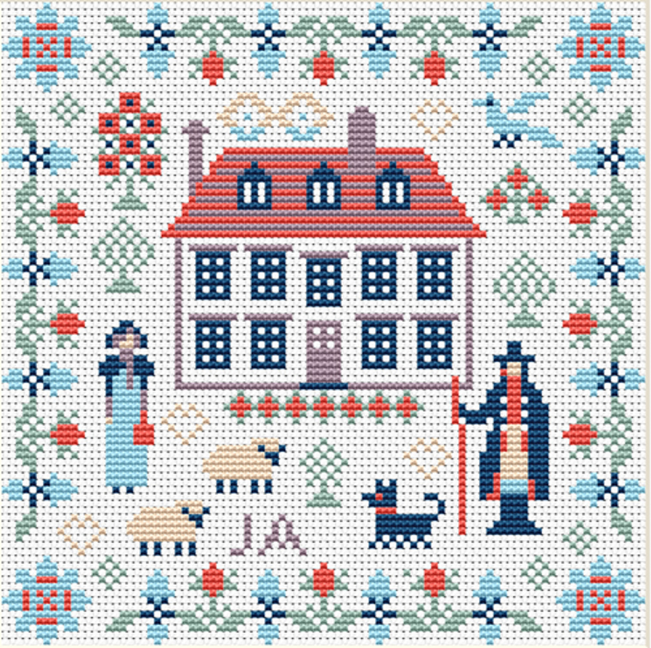 Jane Austen at the Christmas Ball Cross Stitch Chart + Beads