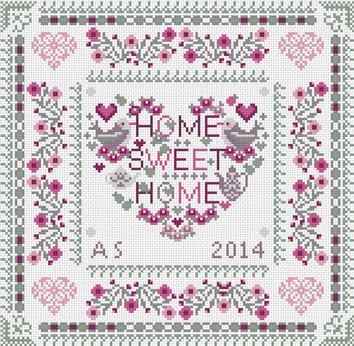 Cross Stitch Kit 14ct Aida Home Sweet Heart Home Riverdrift Needlework