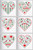 CROSS STITCH KIT (6 MEDIUM GREETINGS CARDS) Christmas Robin Hearts