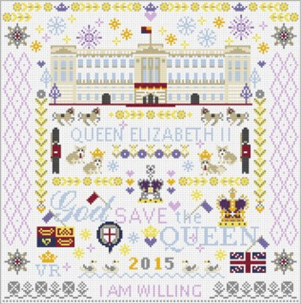 CROSS STITCH KIT 14ct AIDA Royal, God Save the Queen 