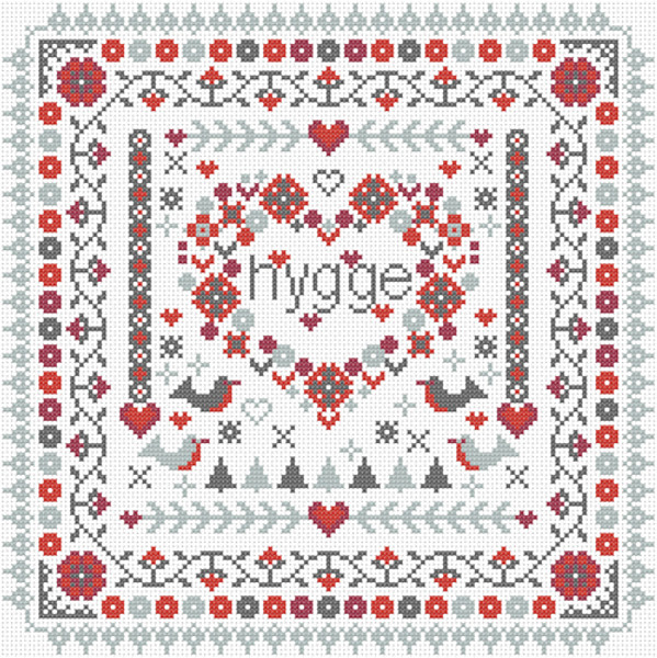 CROSS STITCH KIT 14ct AIDA Hygge Heart