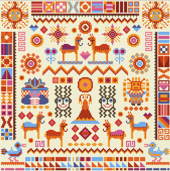 CROSS STITCH KIT 14ct AIDA Inca