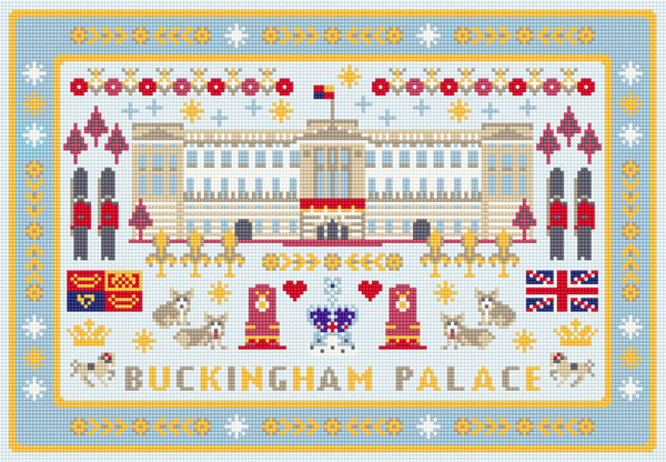 BUCKINGHAM PALACE Needlepoint/Tapestry CANVAS plus CHART
