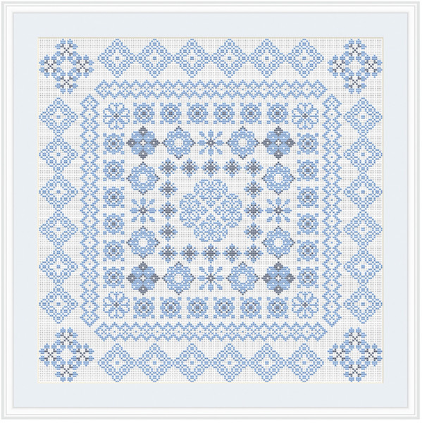 CROSS STITCH KIT 14ct AIDA Lace Motif Square