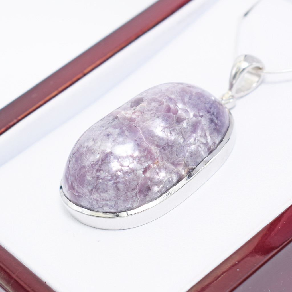 Lepidolite Coconut Pendant