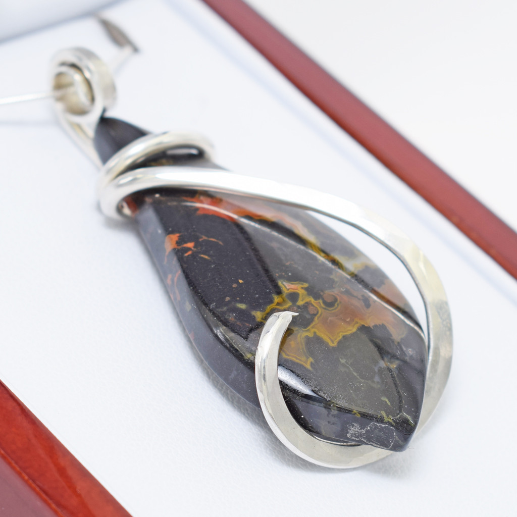 Fossil Agate Wood Pendant (M1124)