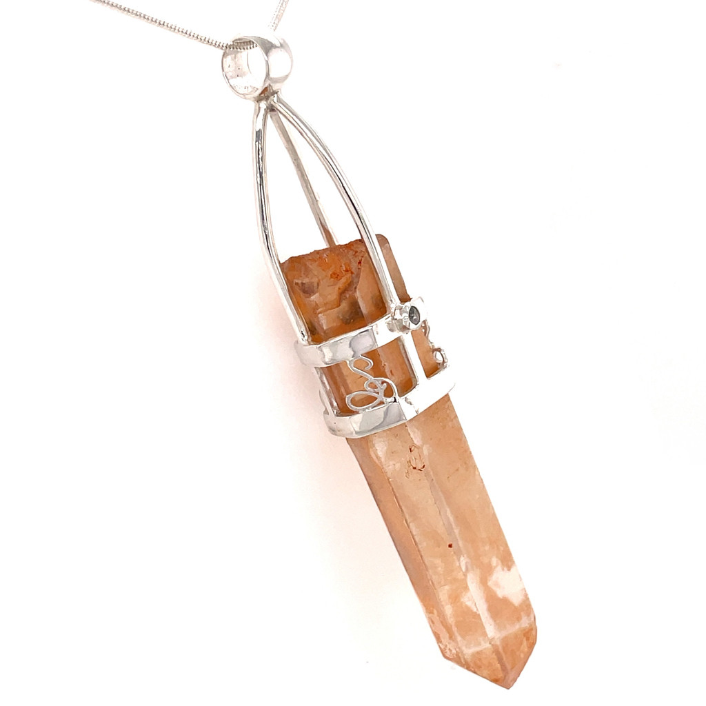 Natural Orange Quartz Topaz Pendant (SP1005)