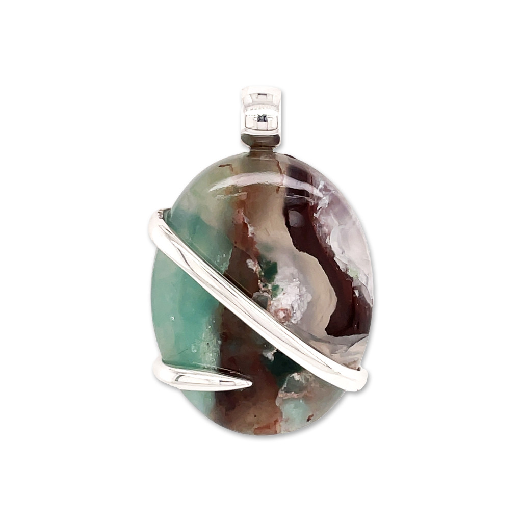 Aqua Colored Chrysoprase Pendant (SE1549)