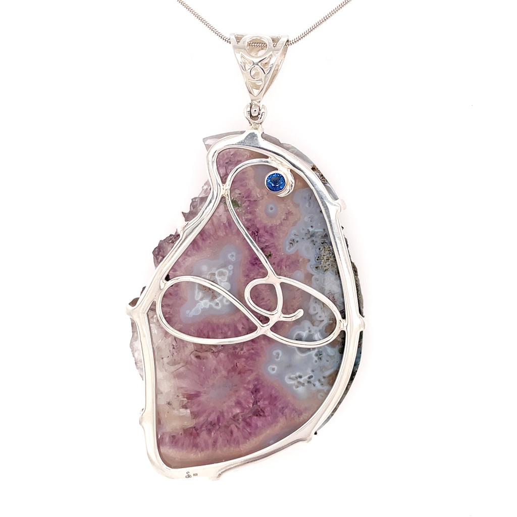 Amethyst Rose Pendant Necklace (AE1134)