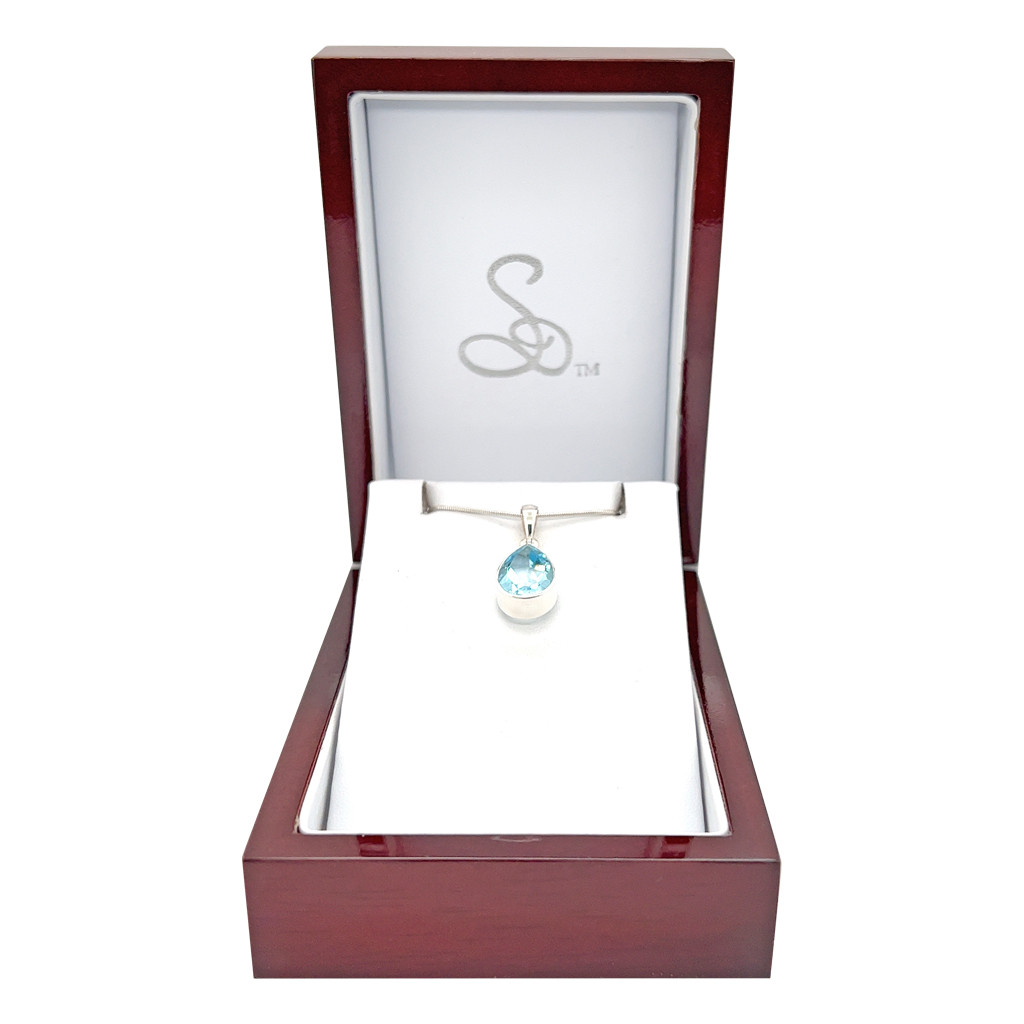 Blue Topaz Pendant Necklace (SB1532)