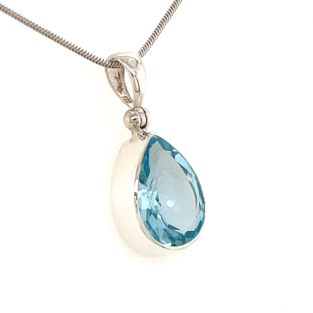 Blue Topaz Pendant Necklace