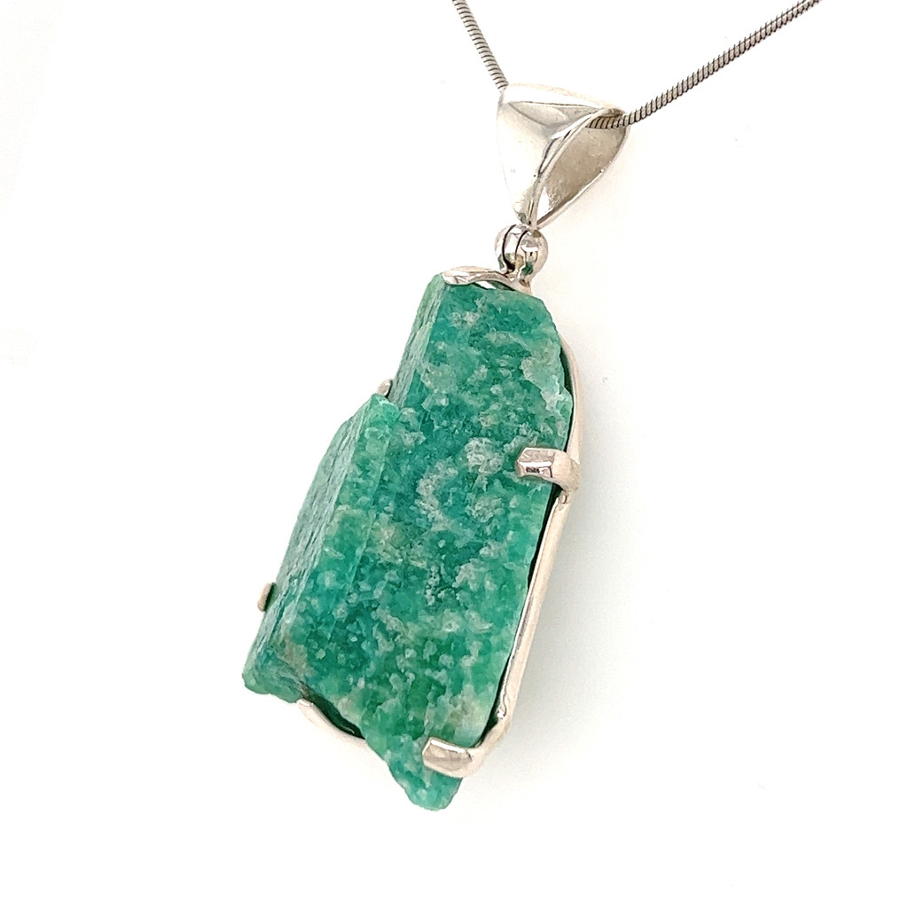 Natural Emerald Pendant Necklace (FA1150)