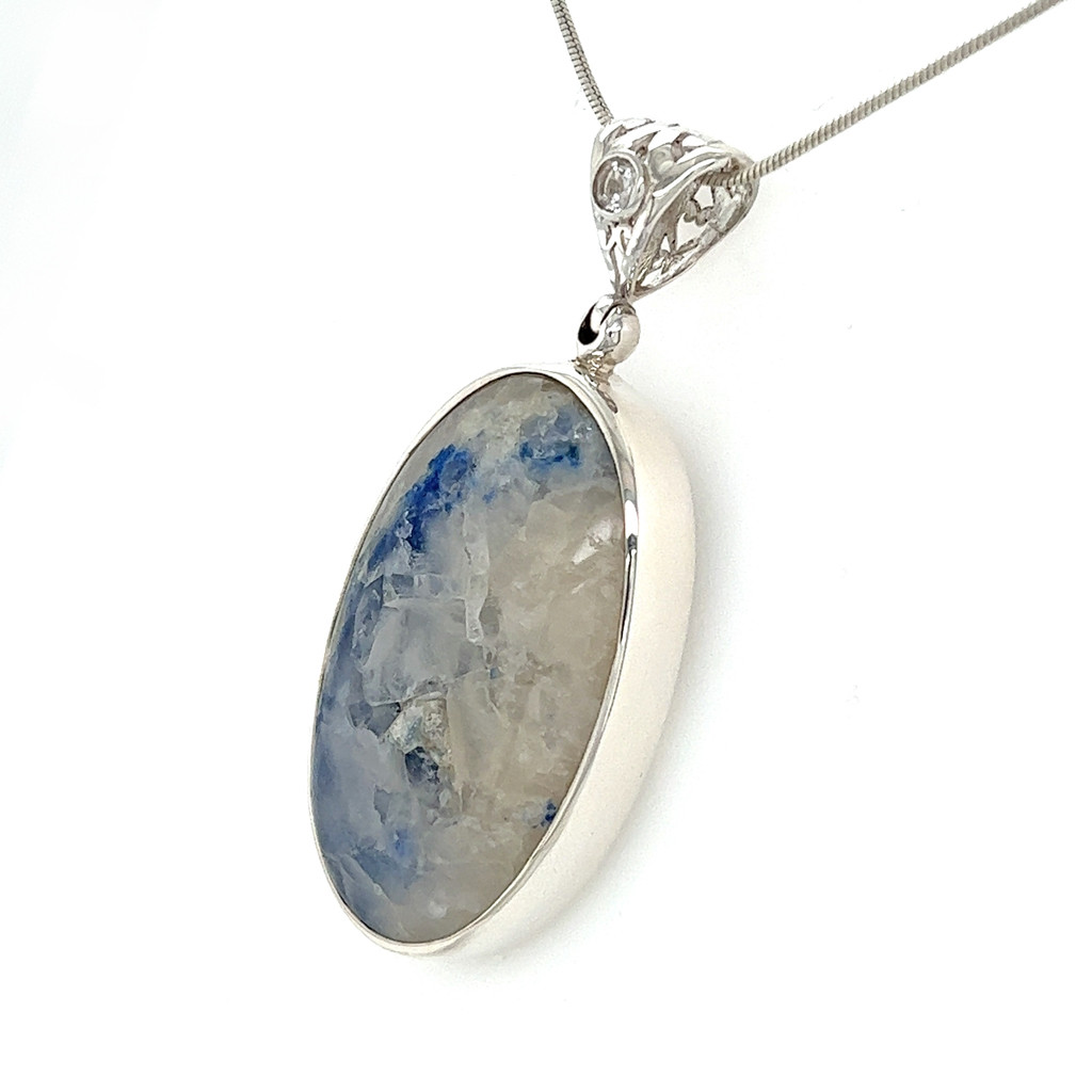 Blue Dumortierite Quartz Necklace (AE1157)