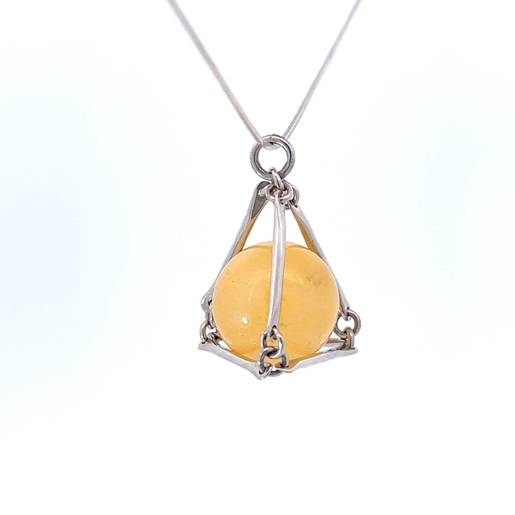 Orange Quartz Pendant Necklace (SB2613)