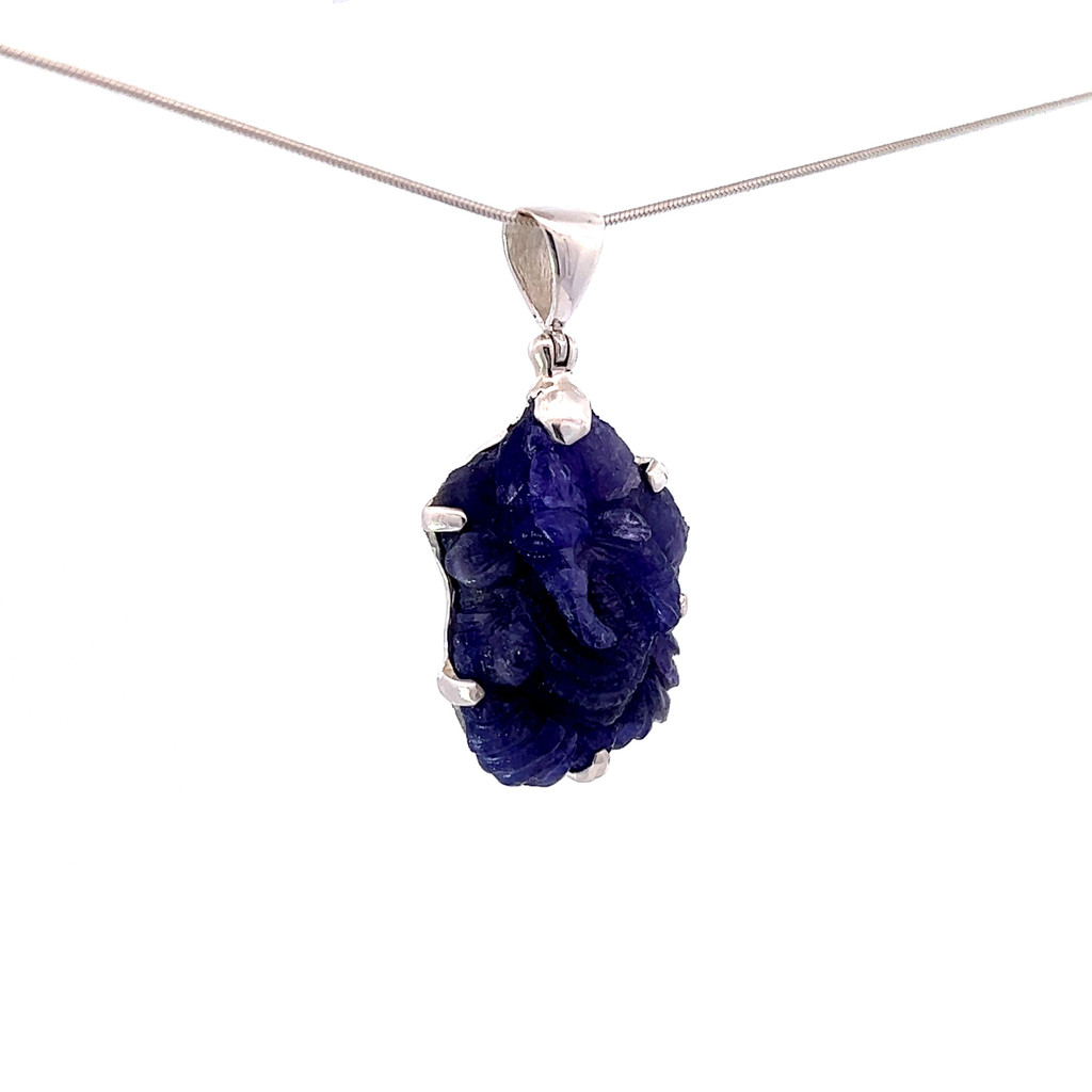 Carved Ganesh Tanzanite Pendant (SB2624)