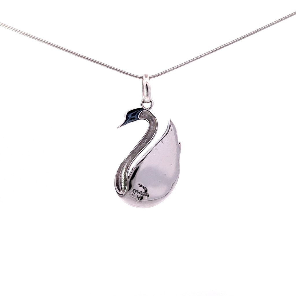 Mother of Pearl Swan Pendant Necklace