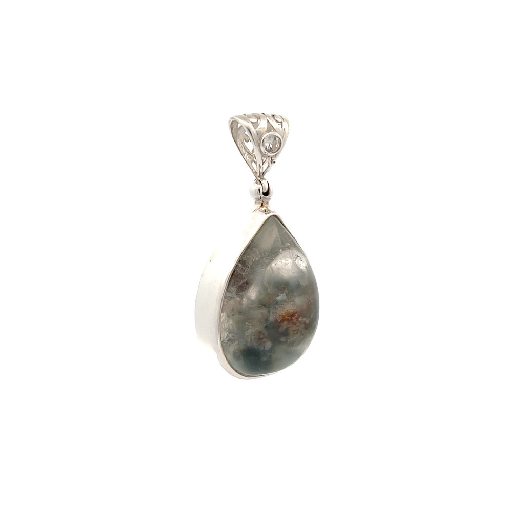 Actinolite In Quartz Pendant Necklace (AE1175)