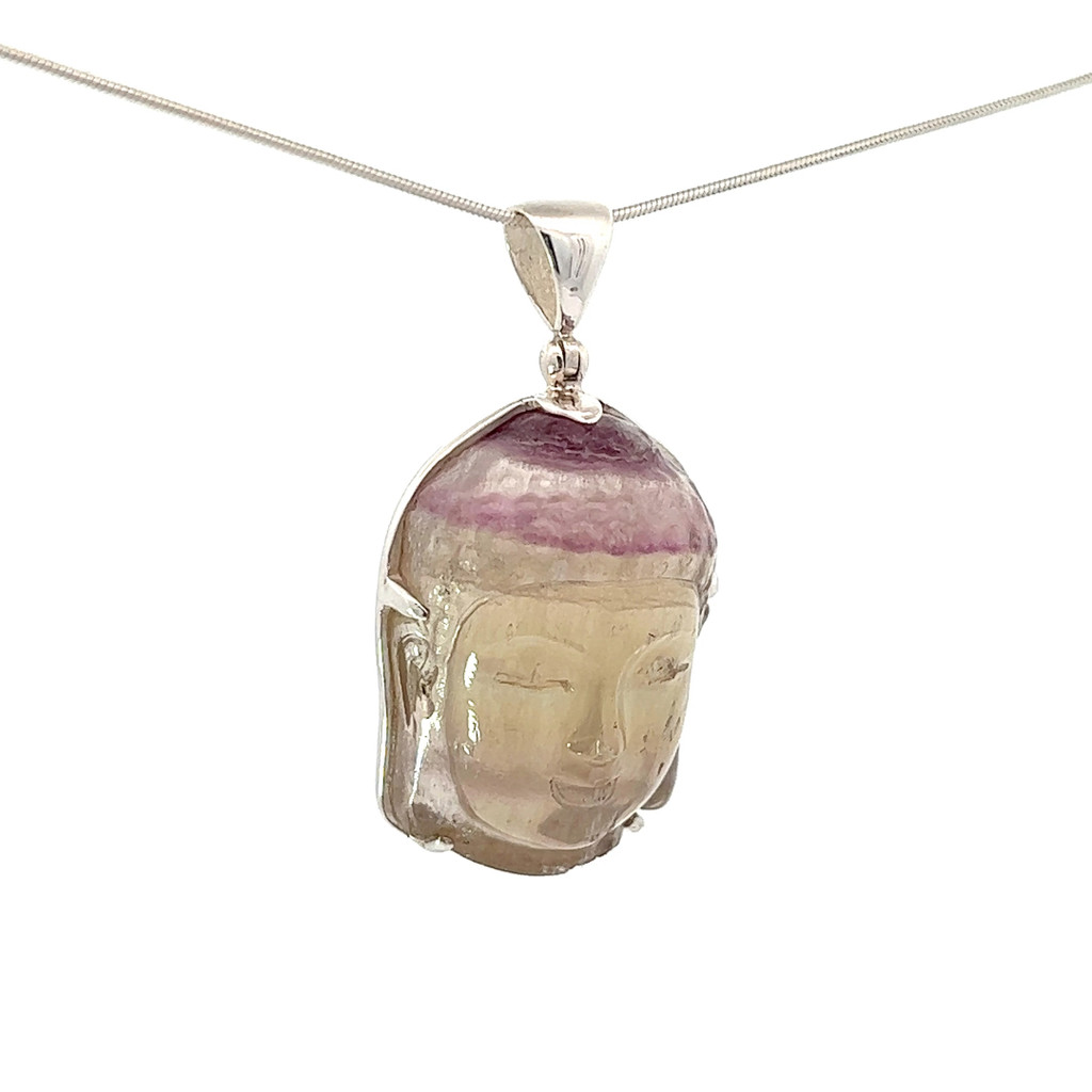 Carved Fluorite Pendant Necklace (SB2668)