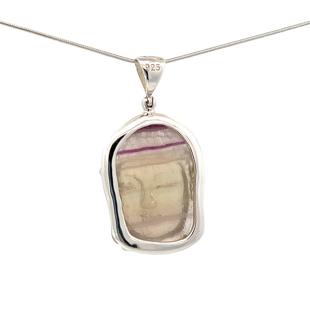 Carved Fluorite Pendant Necklace (SB2668)