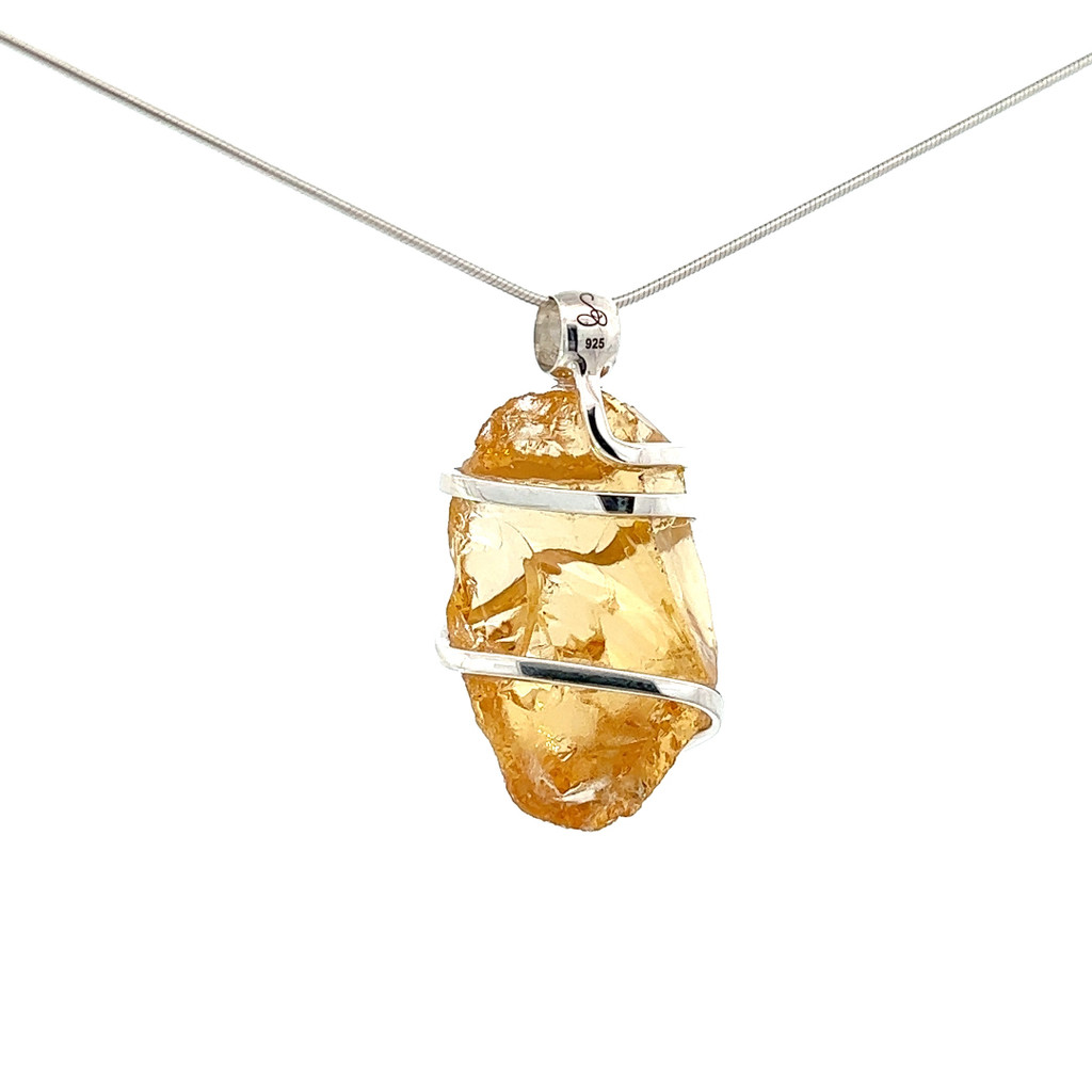 Citrine Crystal Pendant Necklace (M1288)