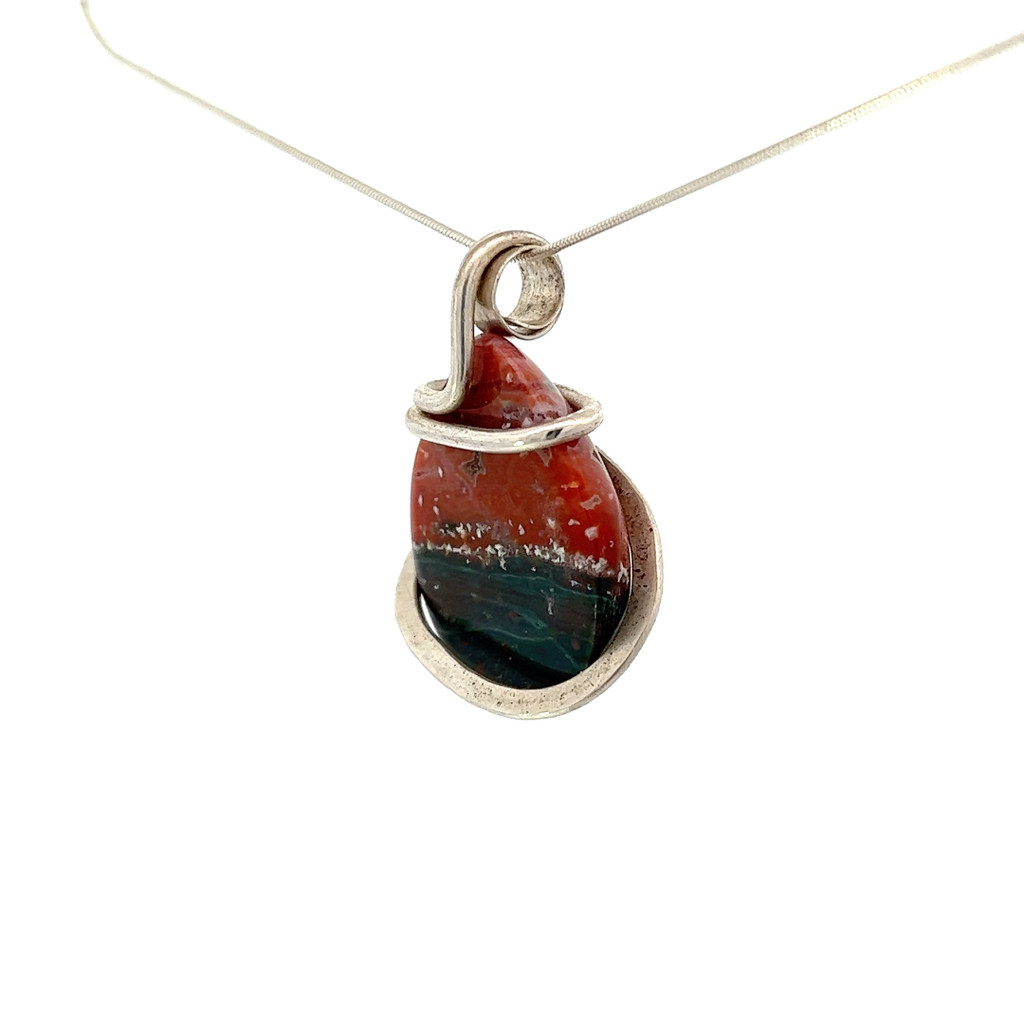 Ocean Jasper Pendant Necklace (M1464)