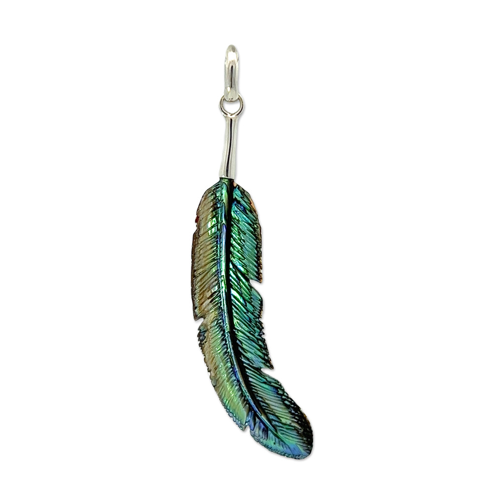 Carved Abalone Shell Pendant Necklace