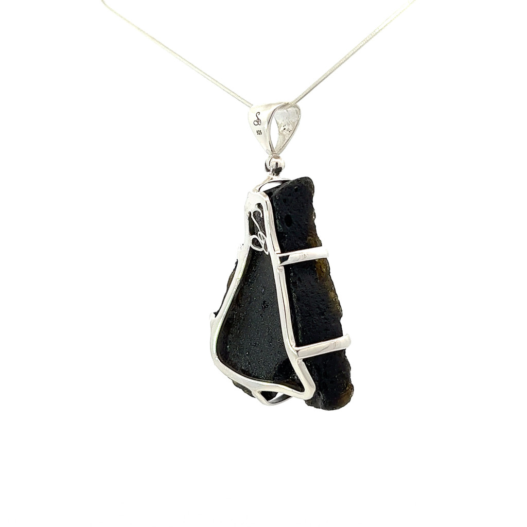 Tektite Crystal Pendant Necklace (FA2054)