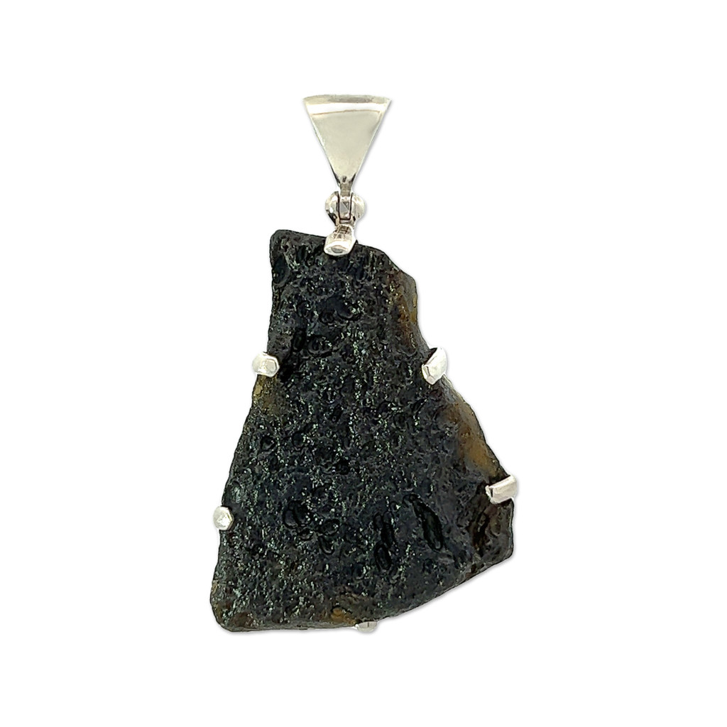 Tektite Crystal Pendant Necklace (FA2054)