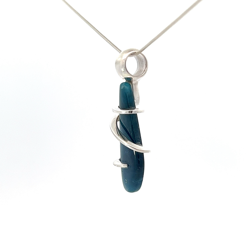 Blue Apatite Crystal Pendant (FA1029)