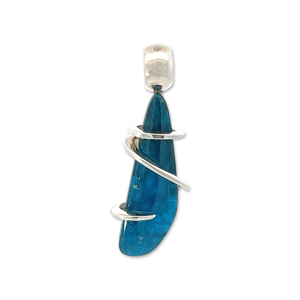 Blue Apatite Crystal Pendant (FA1029)