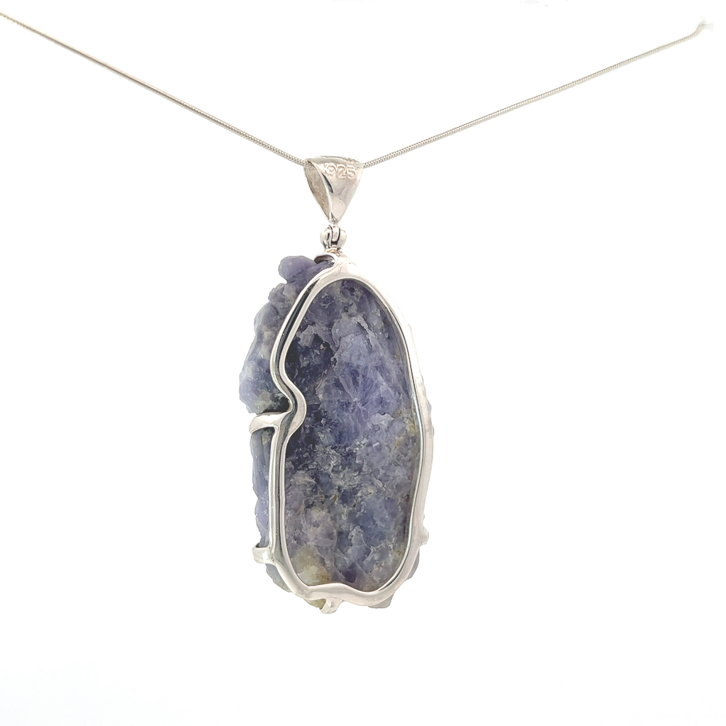 Carved Hackmanite Pendant Necklace