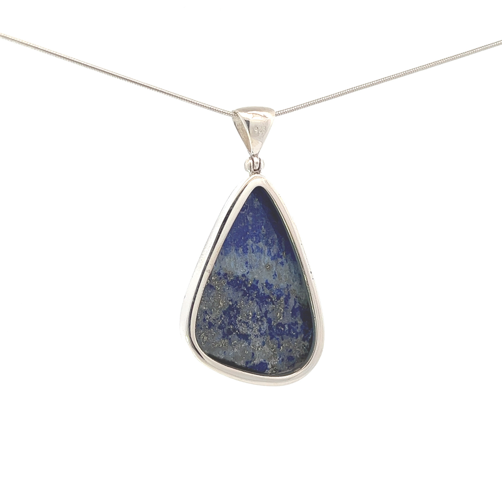 Craved Lapis Lazuli Pendant Necklace