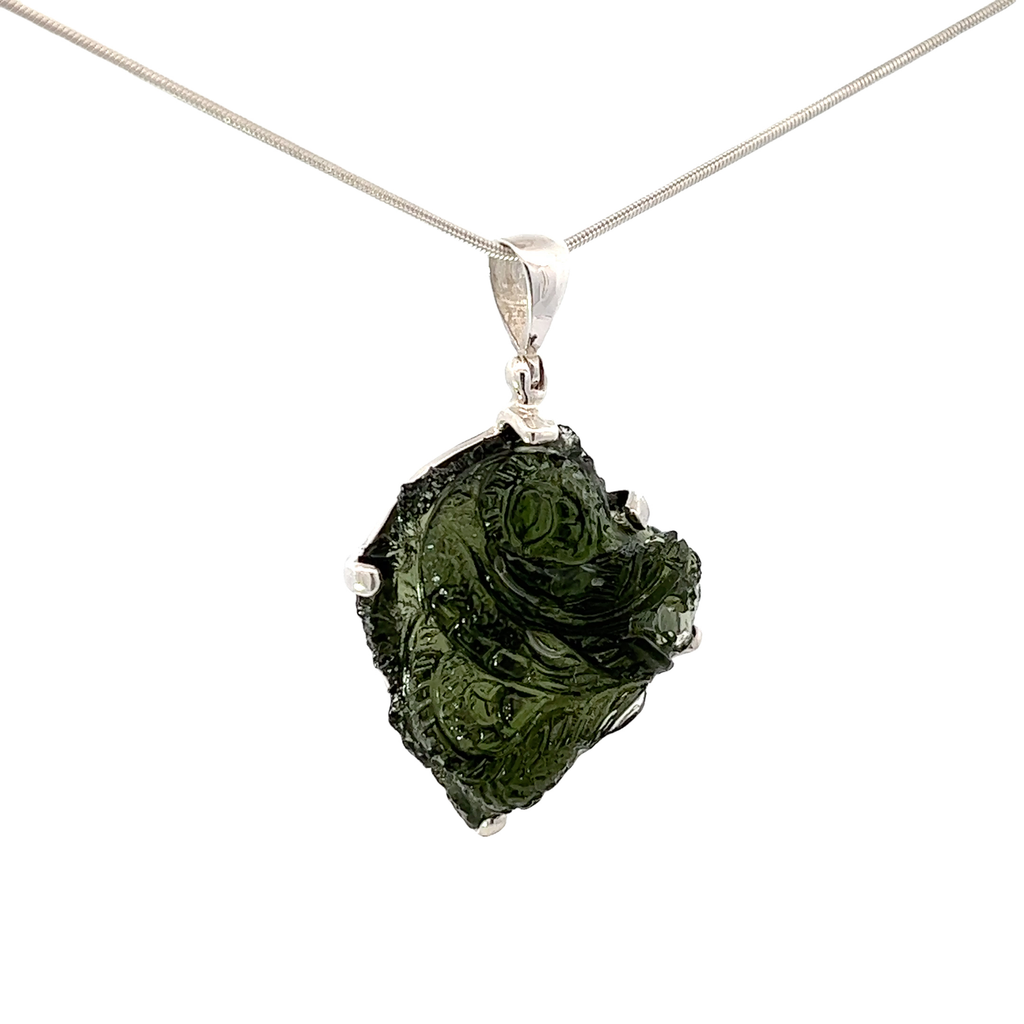 Carved Moldavite Dragon Crystal (SB1841)