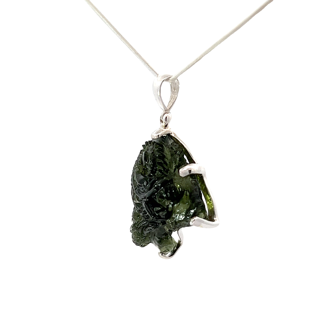 Carved Moldavite Dragon Crystal (SB1841)