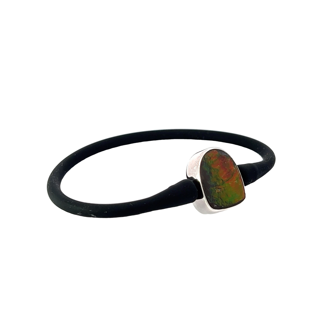 Ammolite Stone Silicone Bracelet (SB1127)