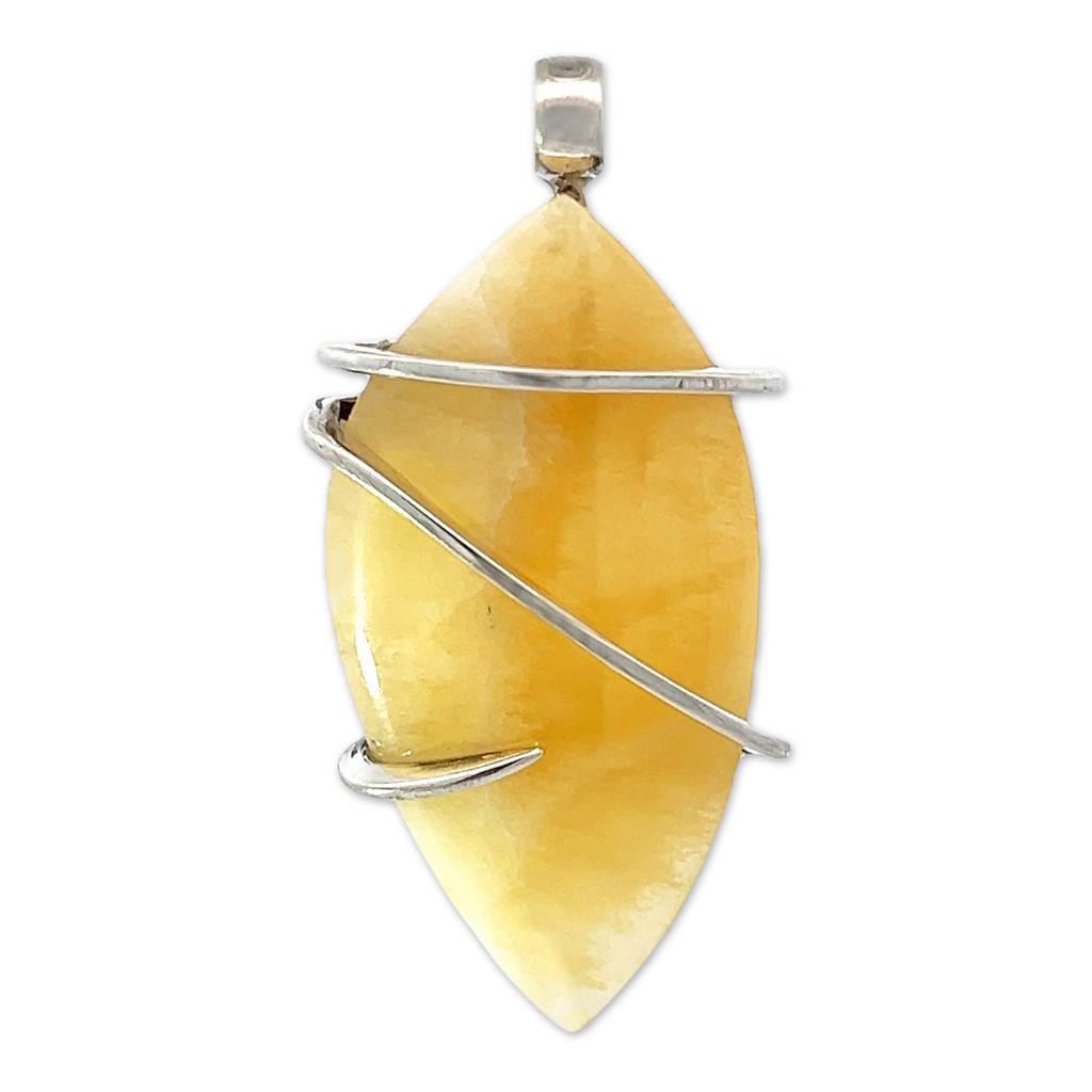 Orange Calcite Pendant Necklace (SE1718)