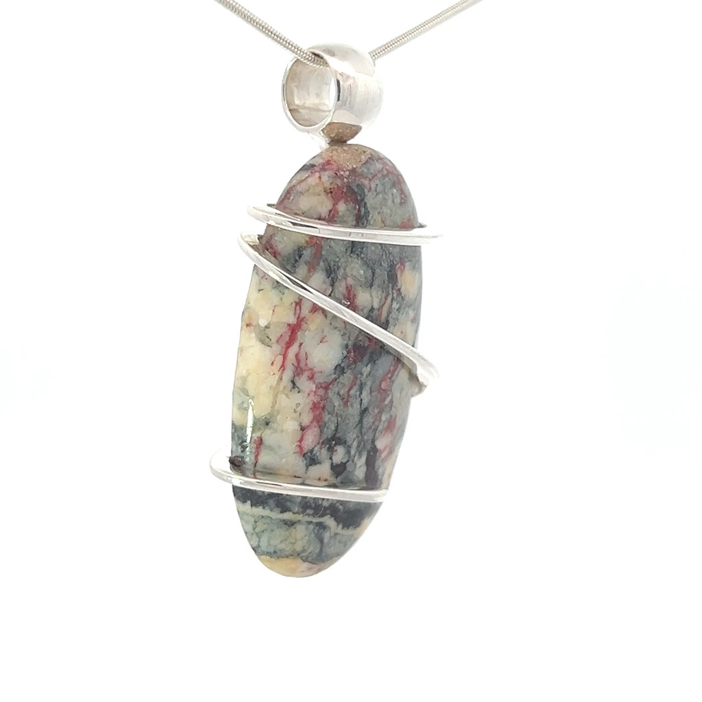 Cinnabar Crystal Pendant Necklace (SE1177)