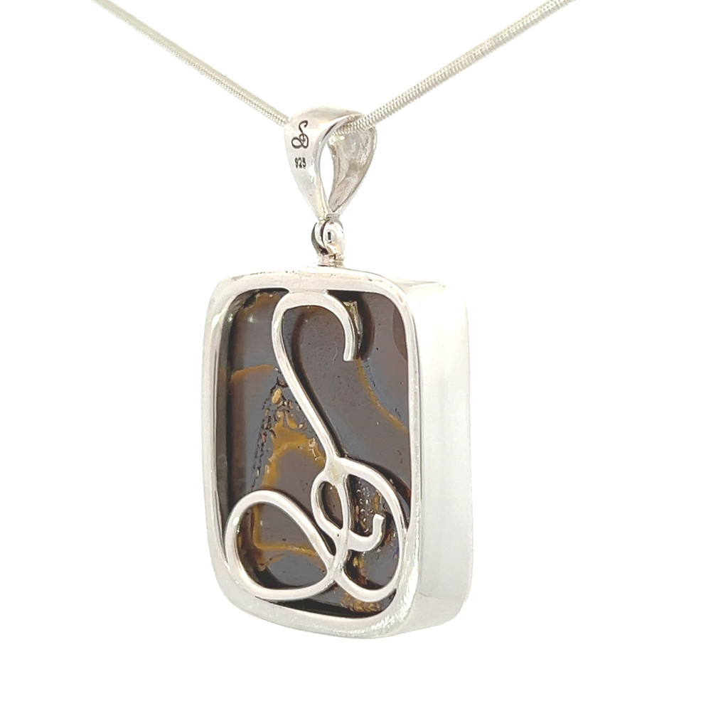 Boulder Opal Pendant Necklace (FA2158)