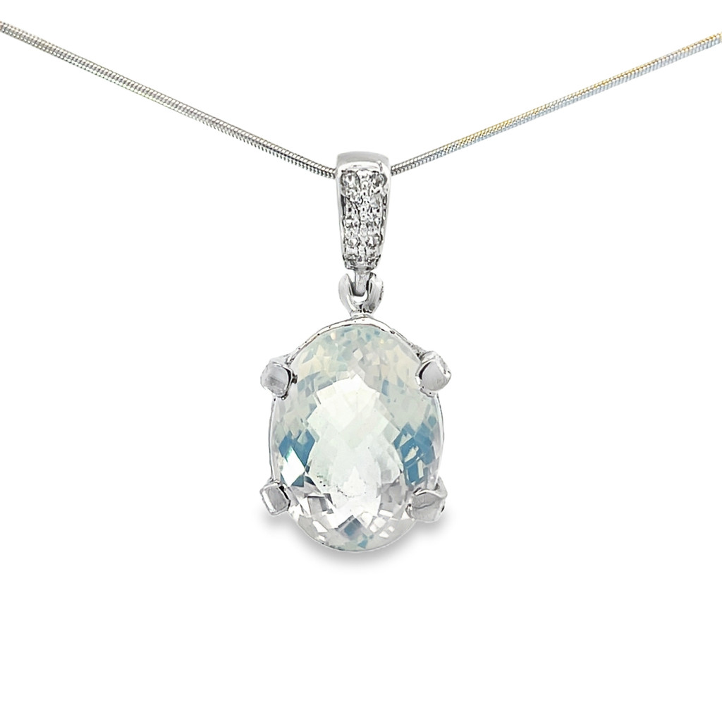 Gem Moon Quartz Pendant Necklace (SB3280)