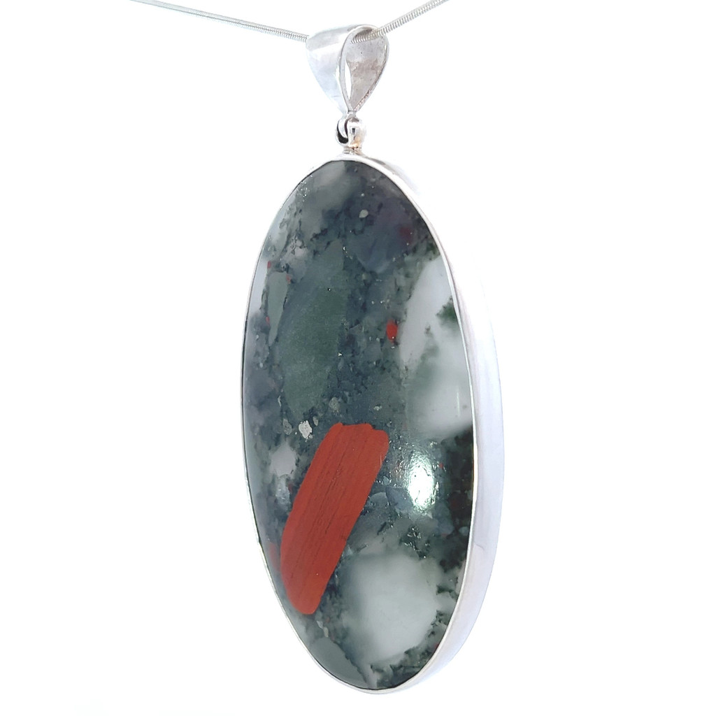 Bloodstone Pendant Necklace (SE1696)