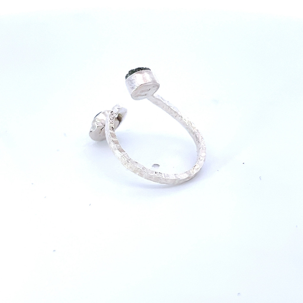 Moldavite Faceted & Rough Ring (R1012)