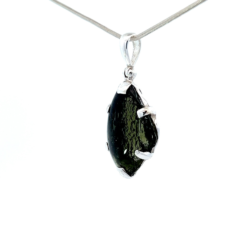 Polished Moldavite Pendant Necklace (SB2900)
